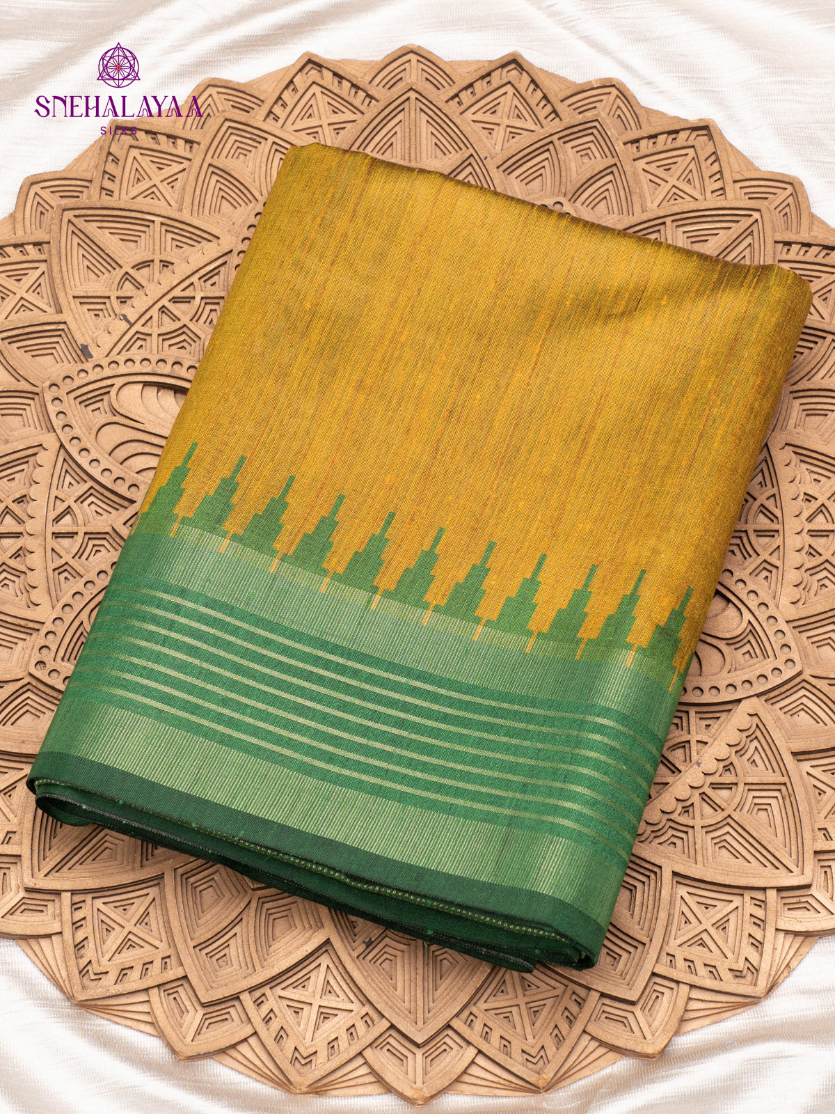 Mustard Jute Saree