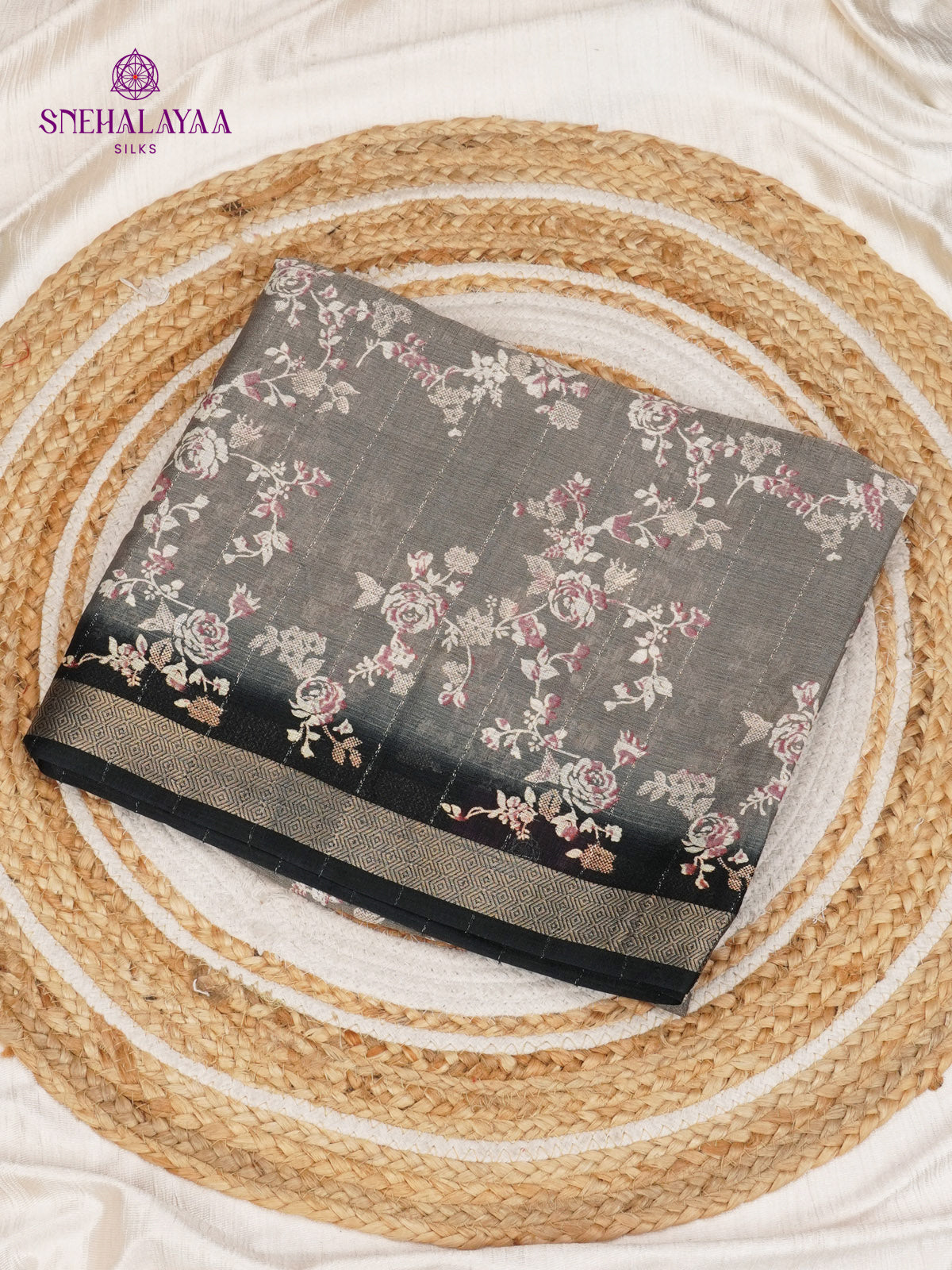 Grey Dola Silk Saree