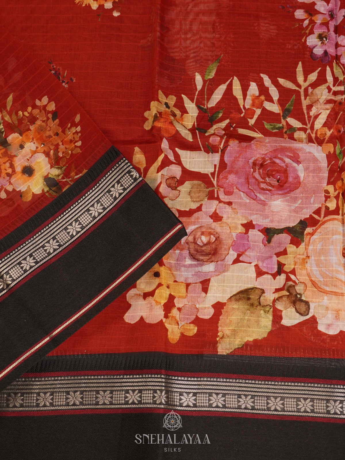 Red Chanderi Saree