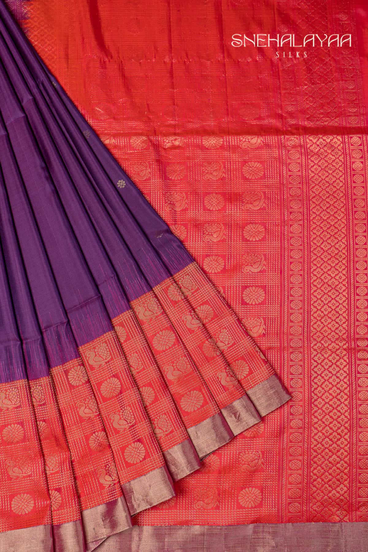 Purple Soft Silk Saree-SPS9590