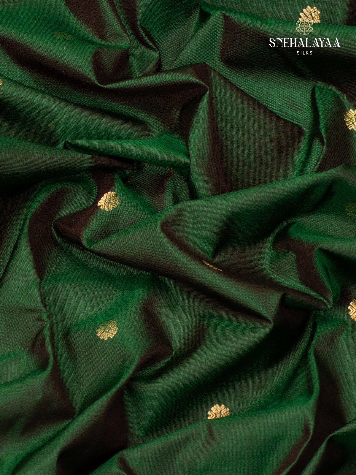 Bottle Green Gadwal Silk Saree