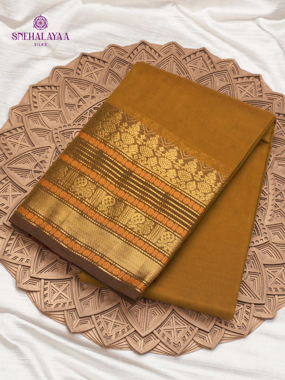 Mustard Chettinad Cotton Saree