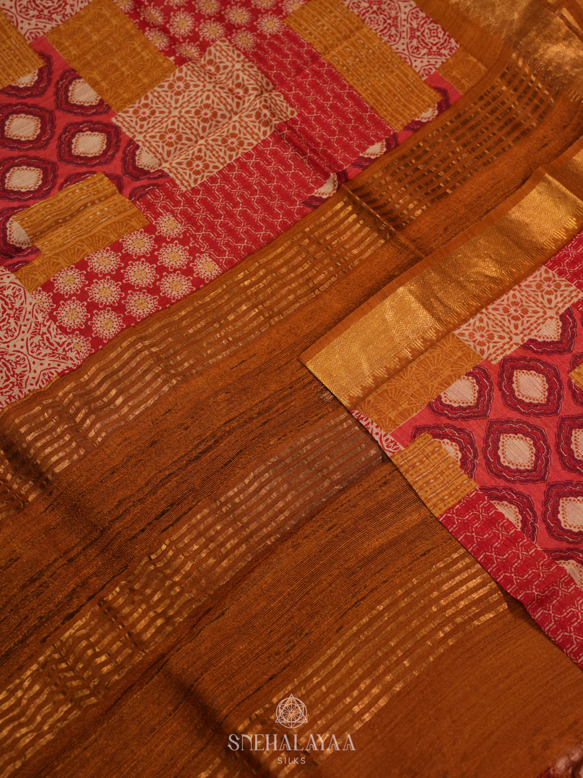 Red Chanderi Saree