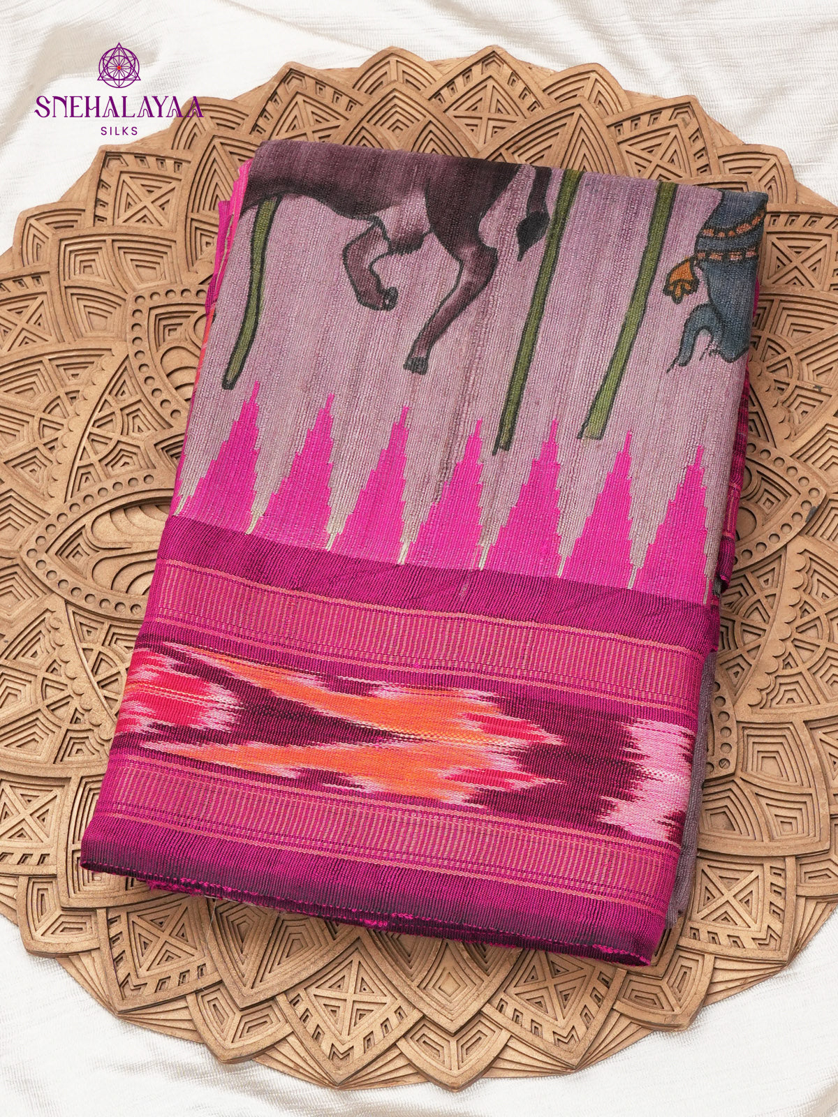 Multicolour Tussar Silk Saree