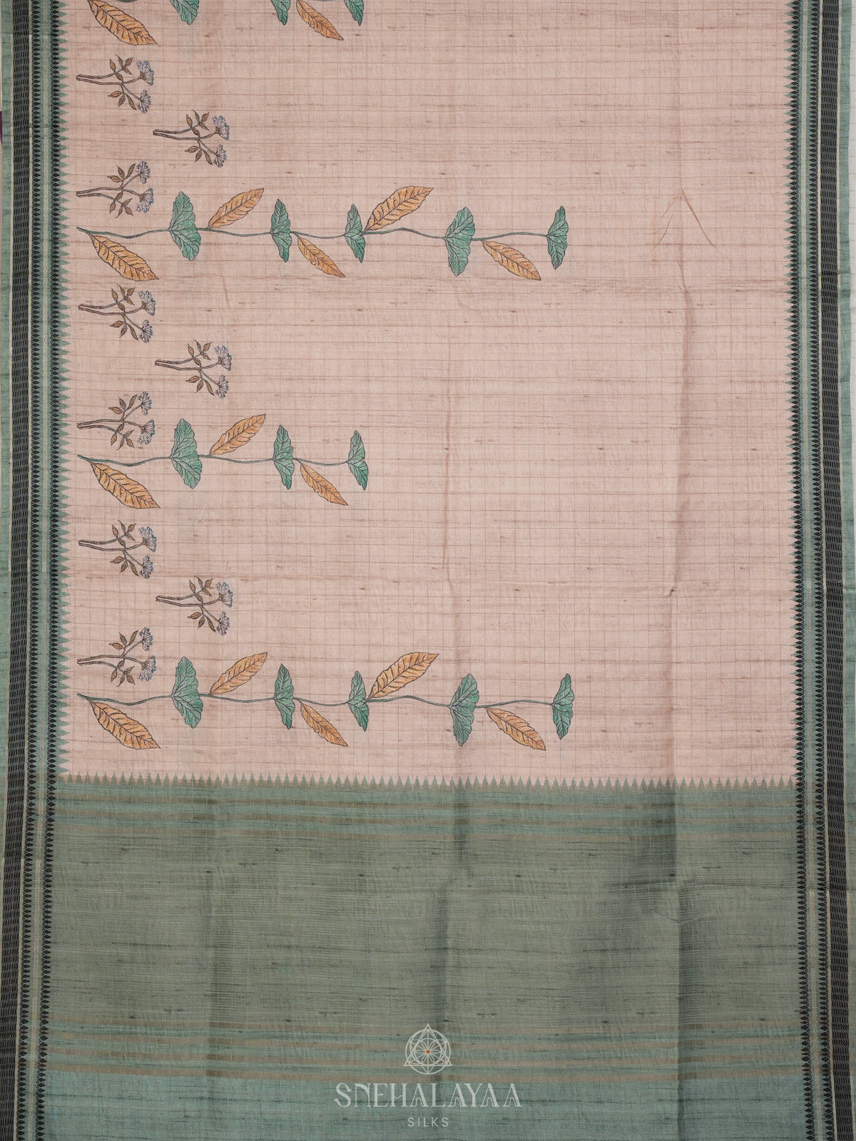 Beige Tussar Saree