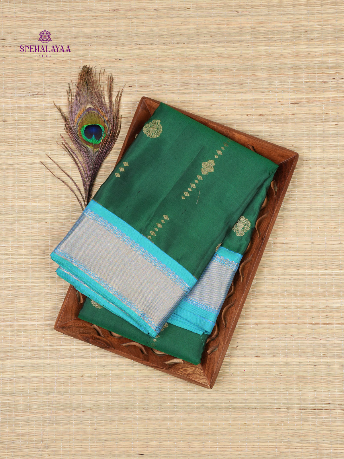 Forest Green Kanjivaram Silk Saree