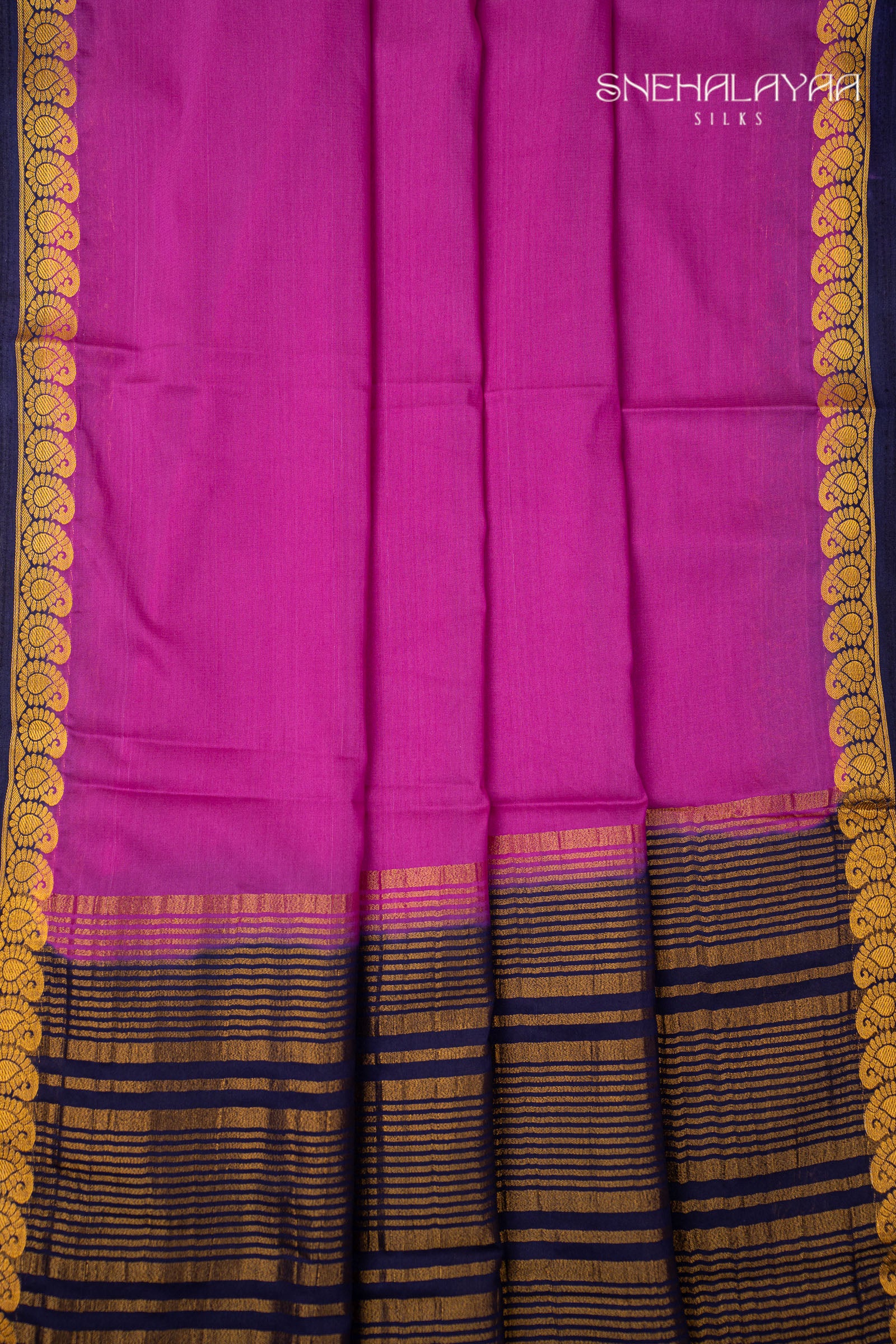 Purple Semi Mysore Silk Saree
