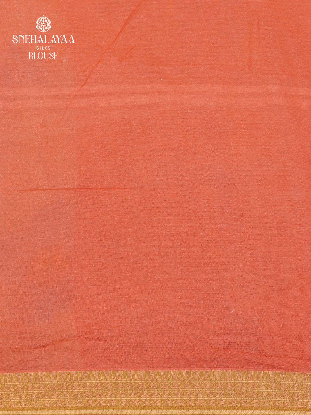 Orange Printed Linen Cotton Saree