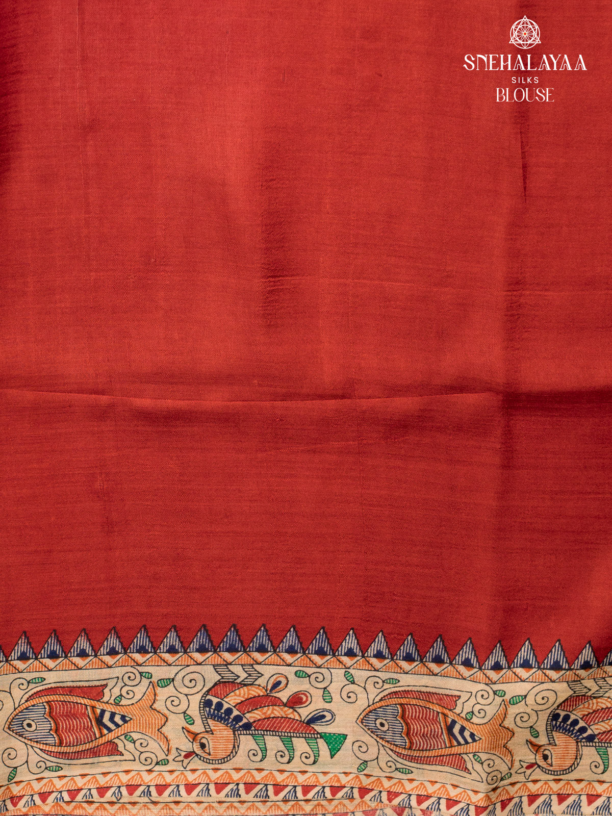 Red Printed Tussar Saree