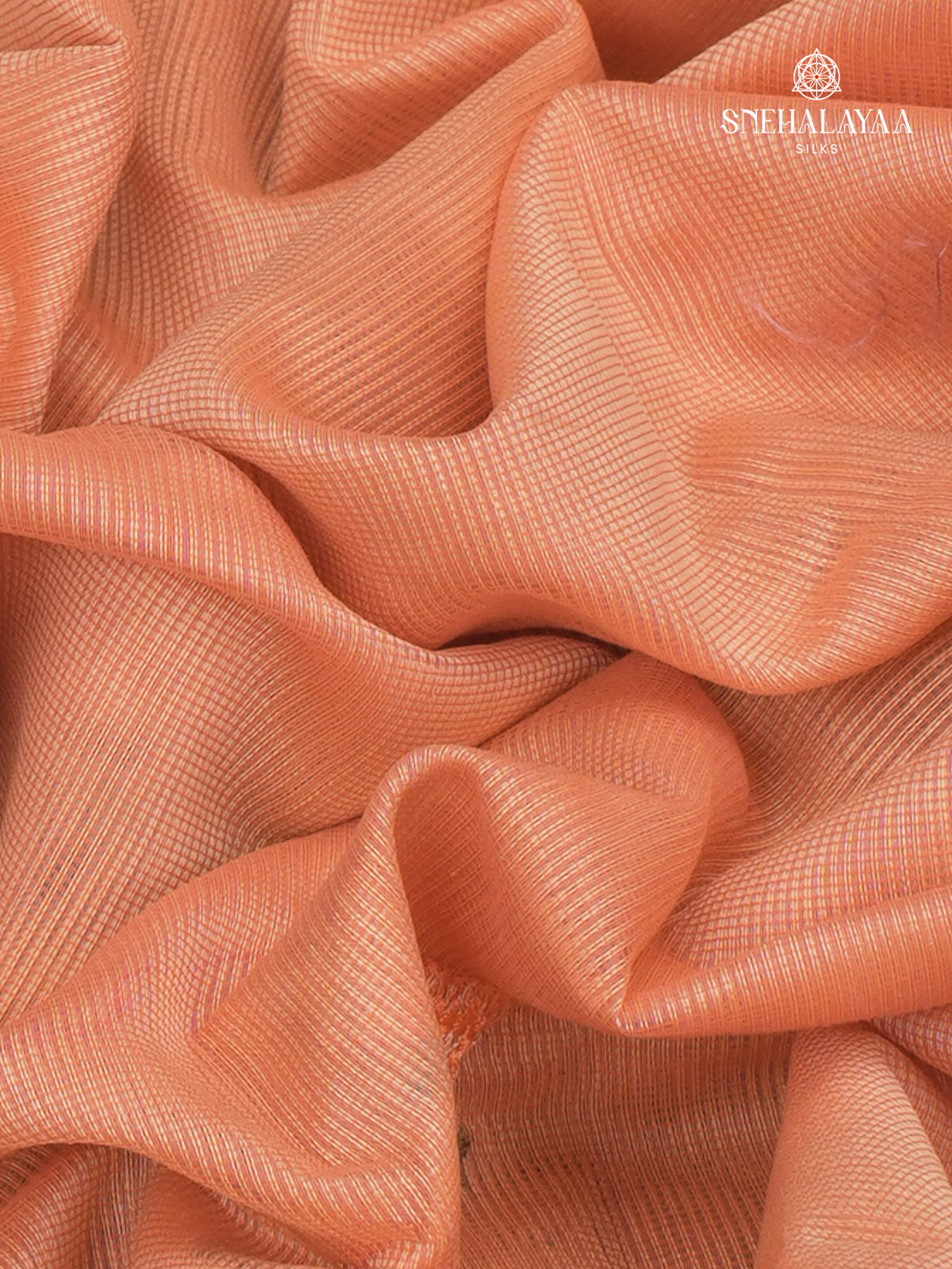 Peach Kota Embroidery Saree