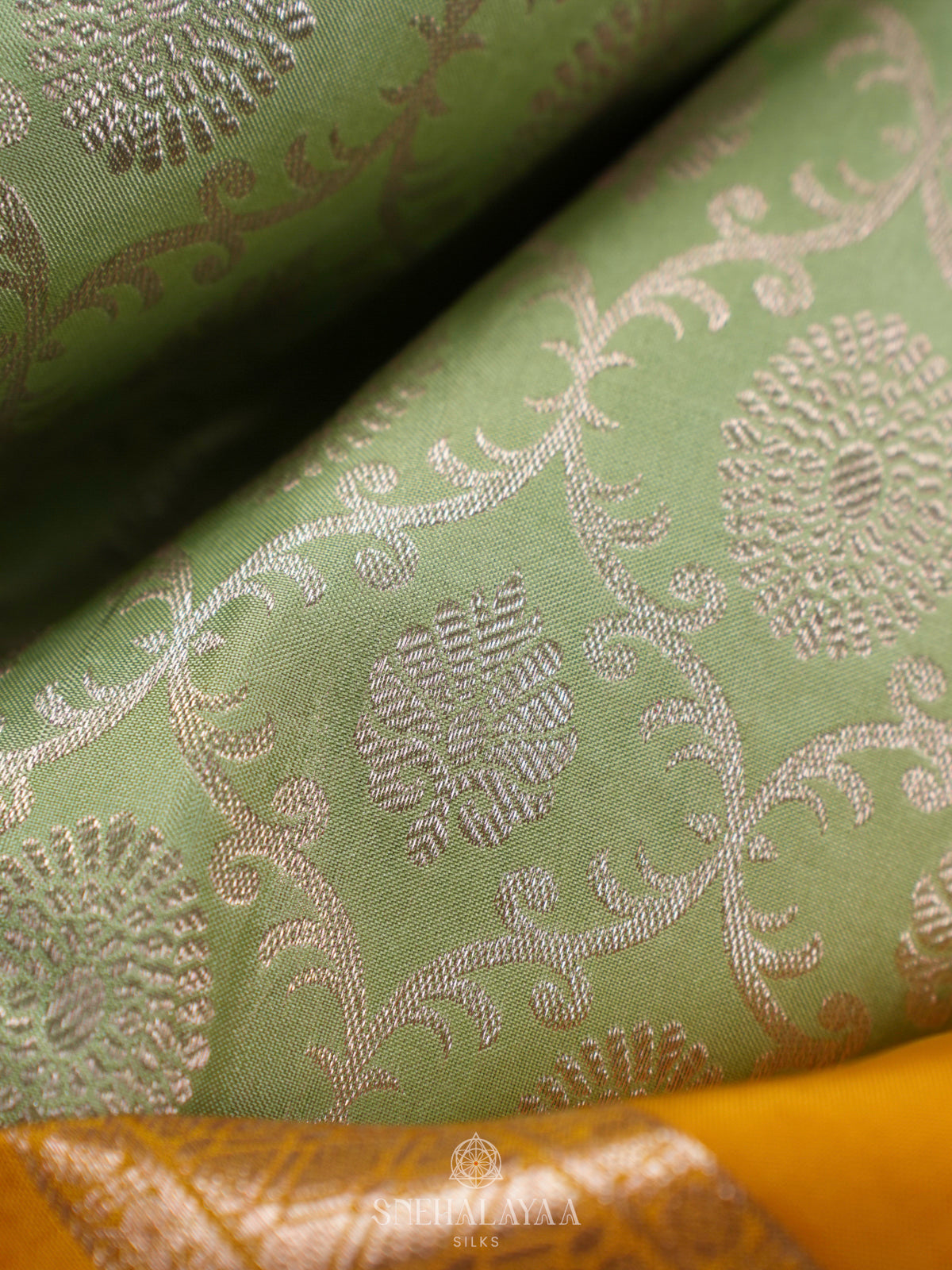 Pista Green Kanjivaram Silk Saree