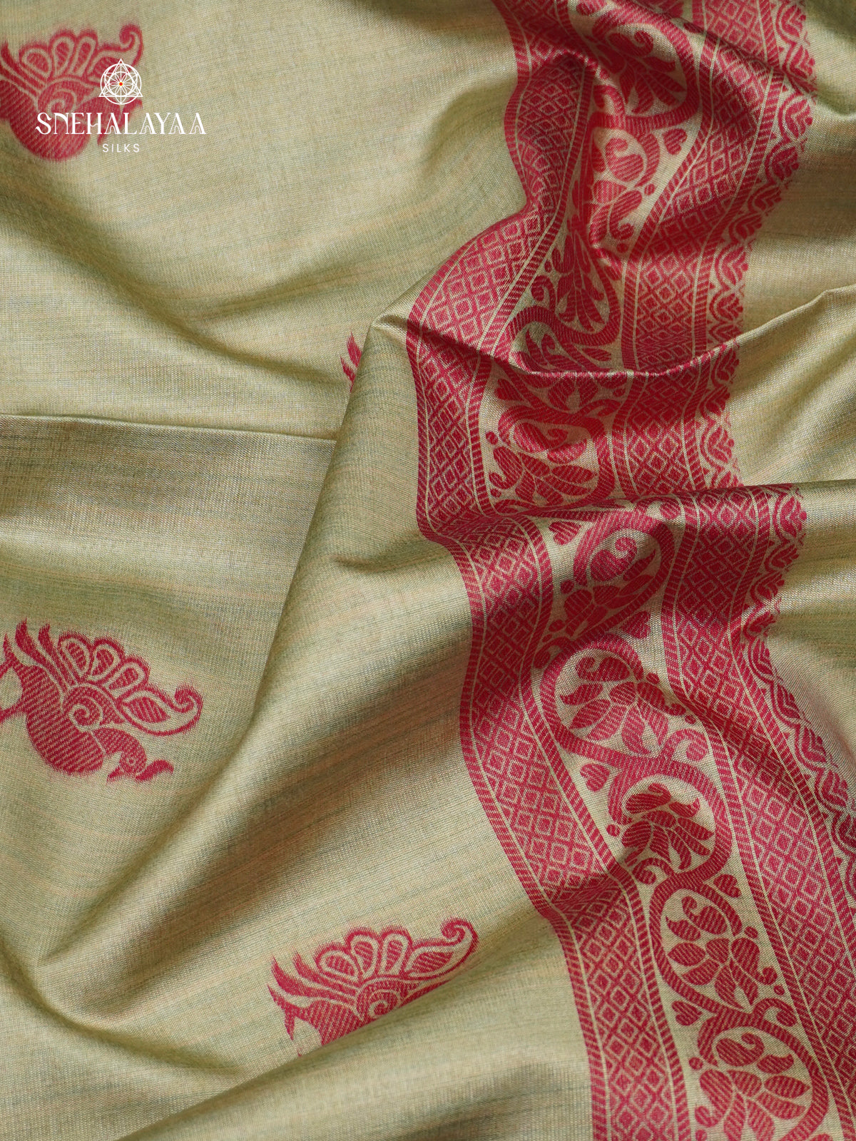 Olive Green Jute Saree