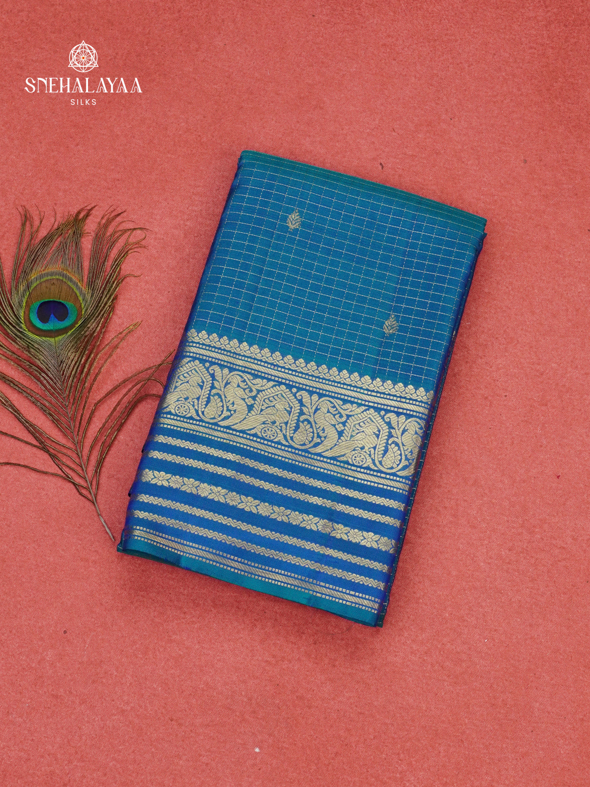 Ink Blue Kanjivaram Silk Saree