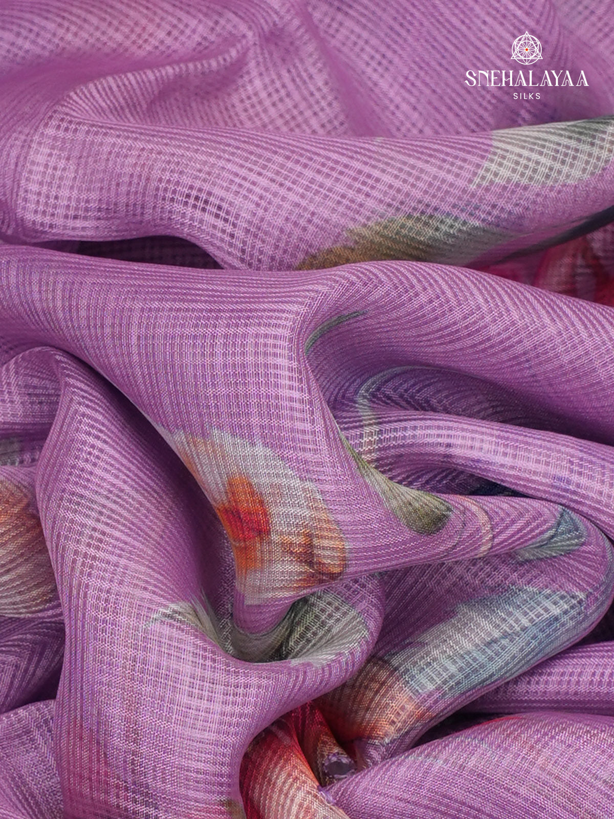 Lilac Kota Embroidery Saree