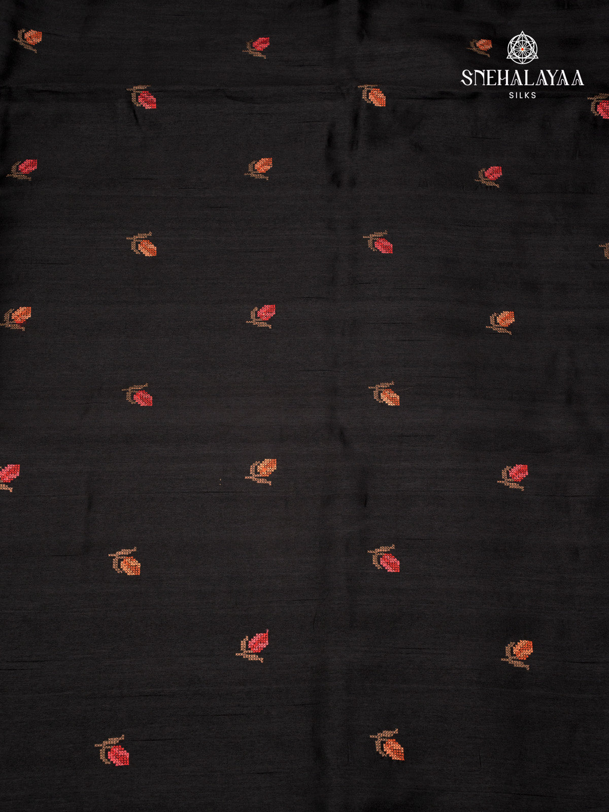 Black Raw Silk Embroidery Saree