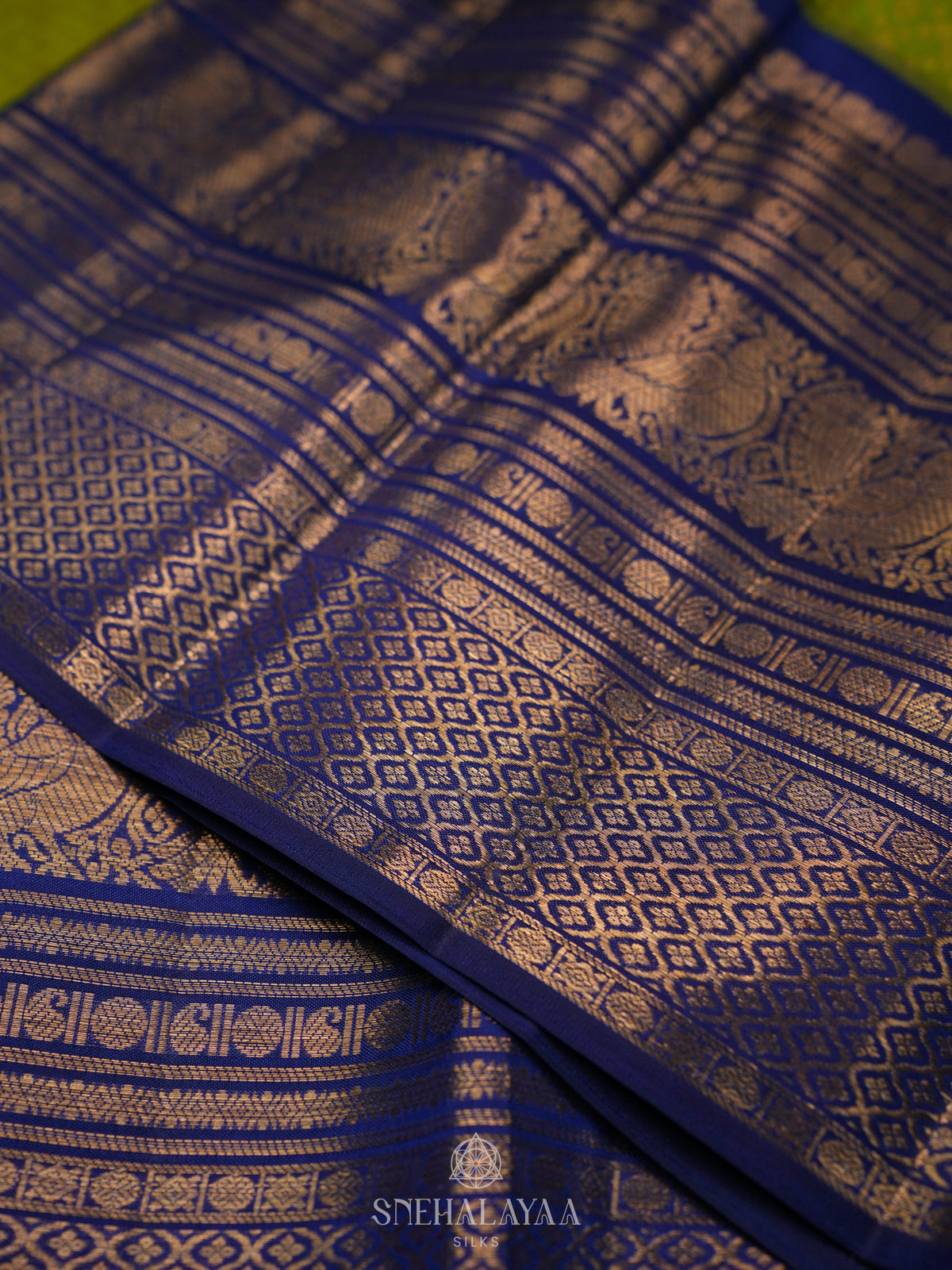 Lime Green Kanjivaram Silk Saree