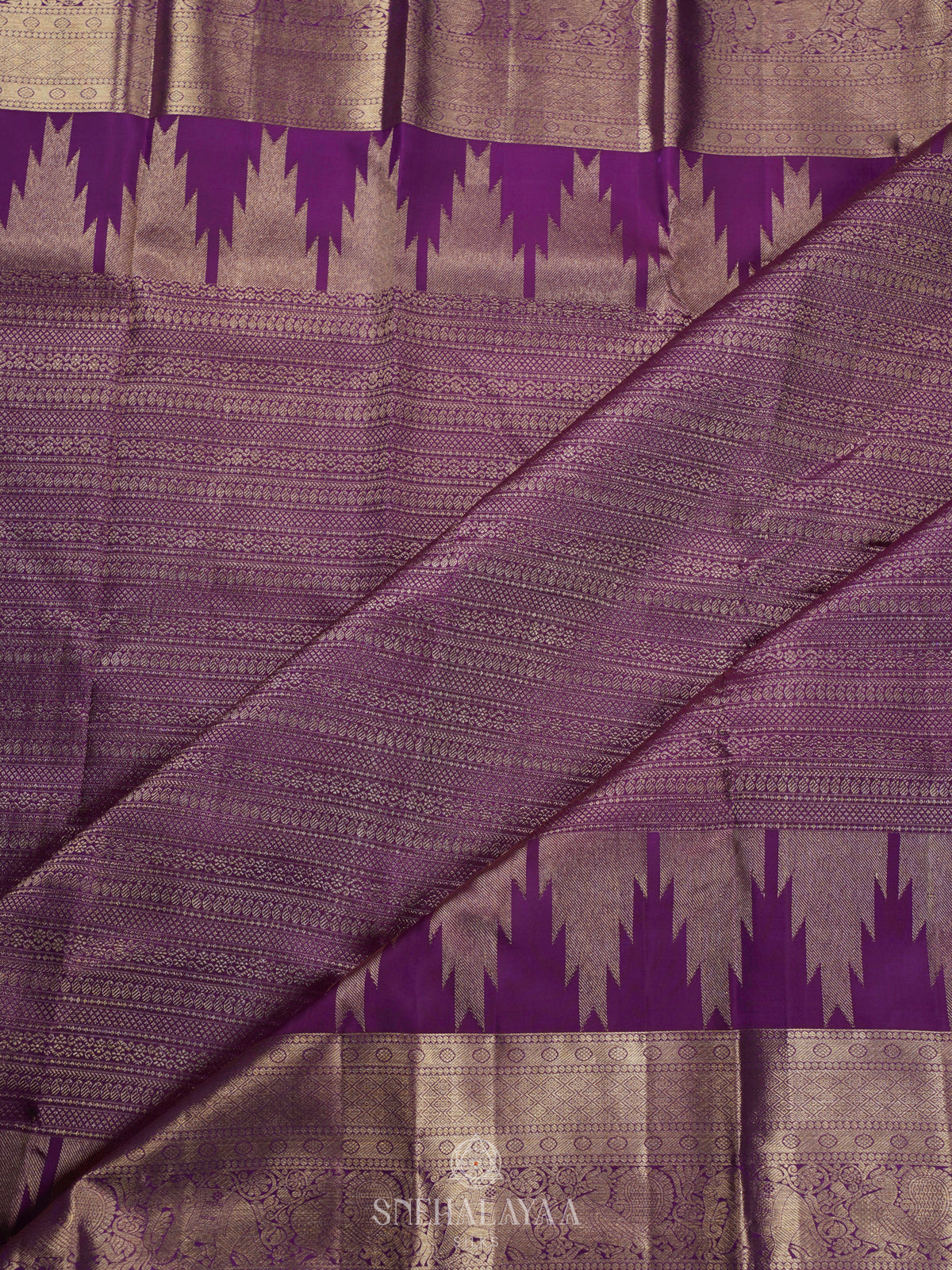 Purple Kanjivaram Silk Saree