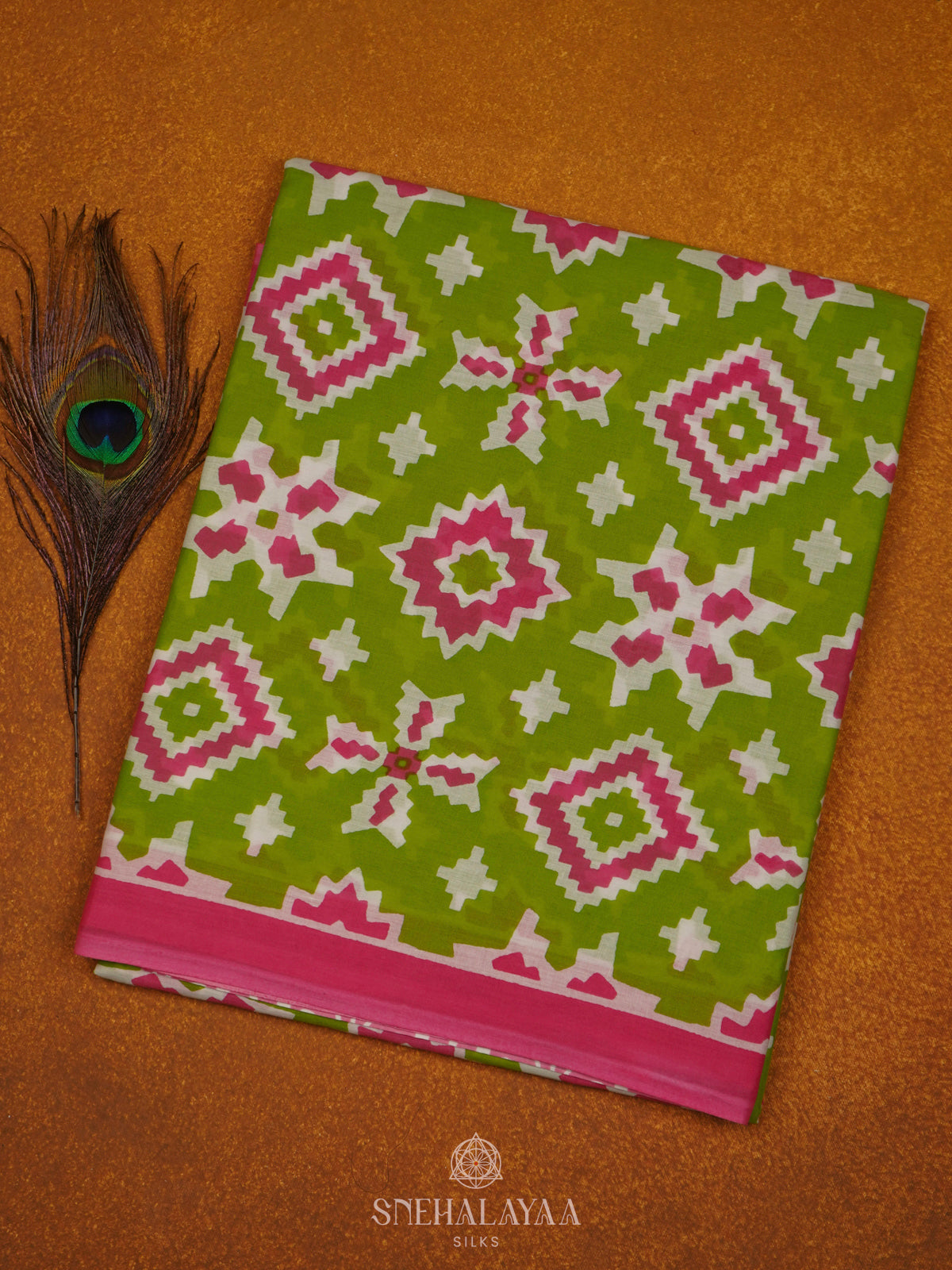 Olive Green Jaipur Cotton Saree