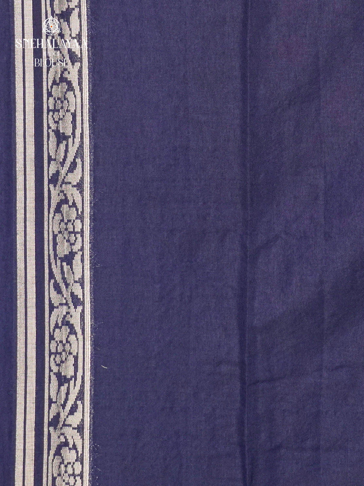 Navy Blue Banaras Silk Saree