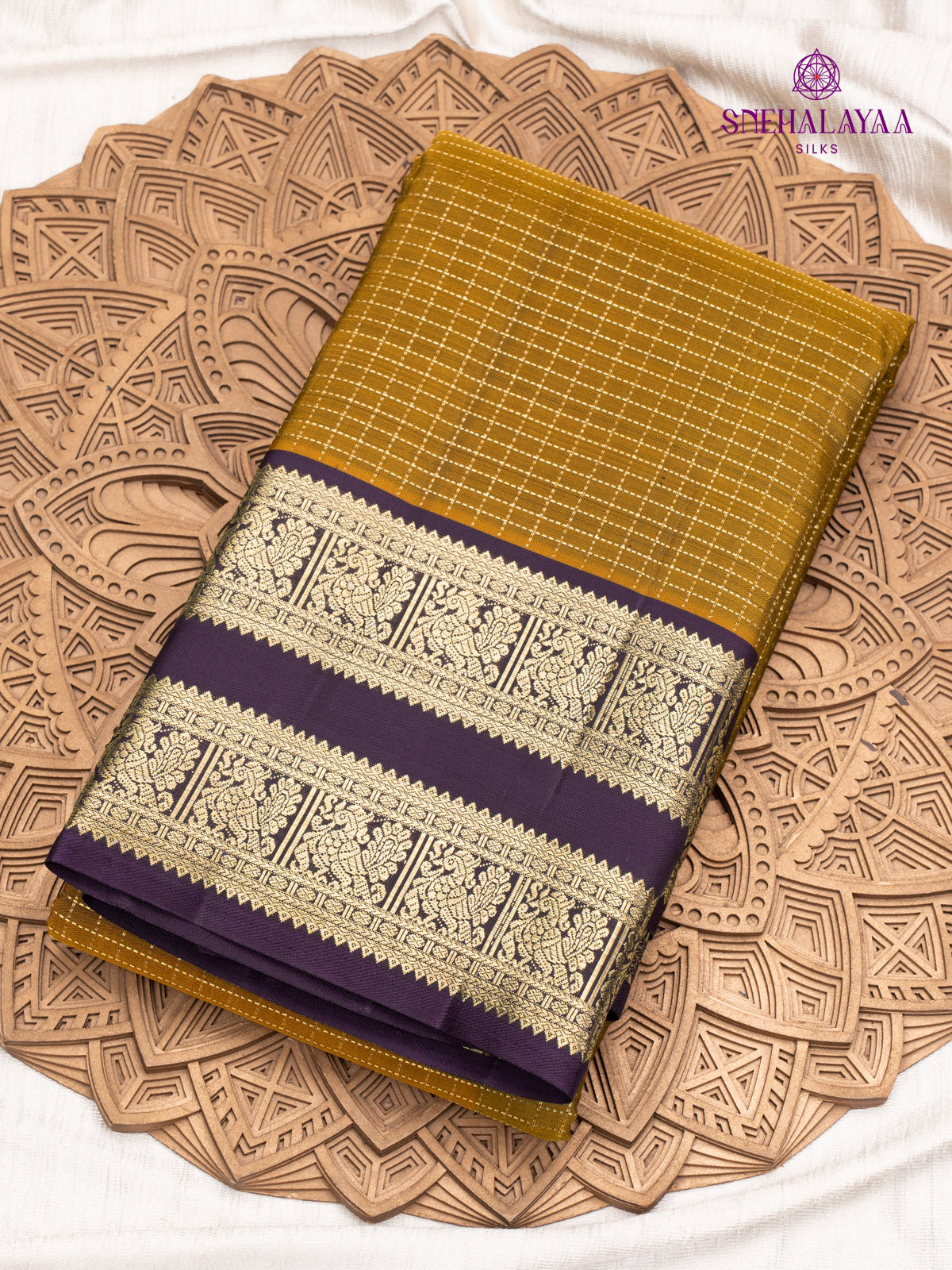 Mehendi Green Korvai Kanjivaram Silk Saree