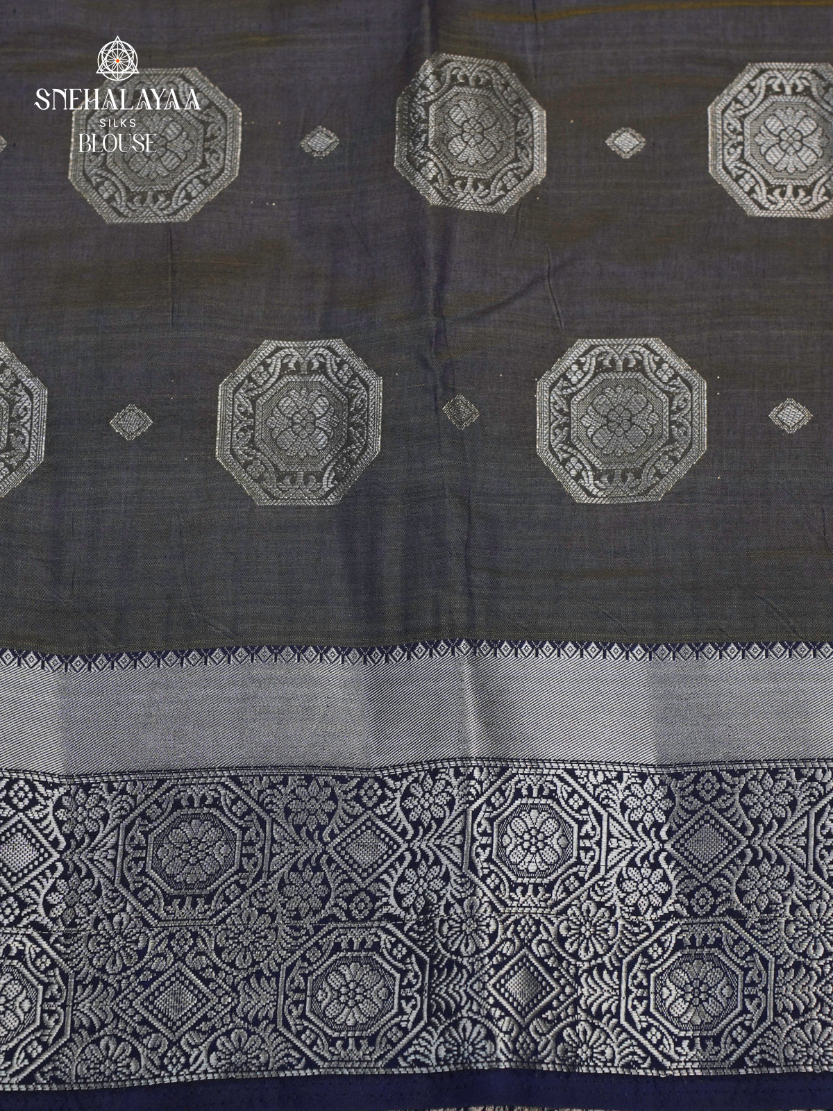 Sea Blue Raw Silk Saree