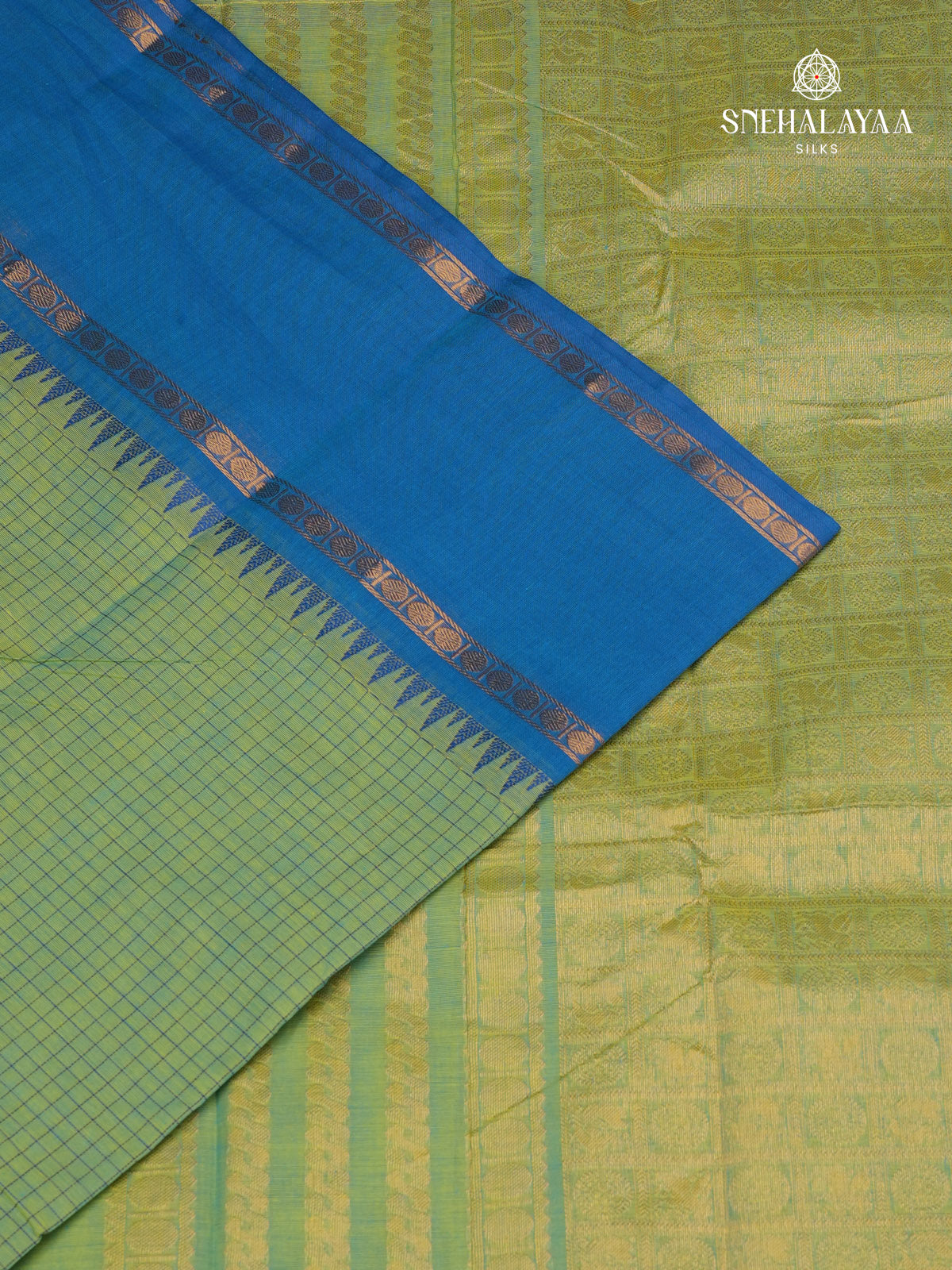 Teal Green Kanchi Cotton Saree