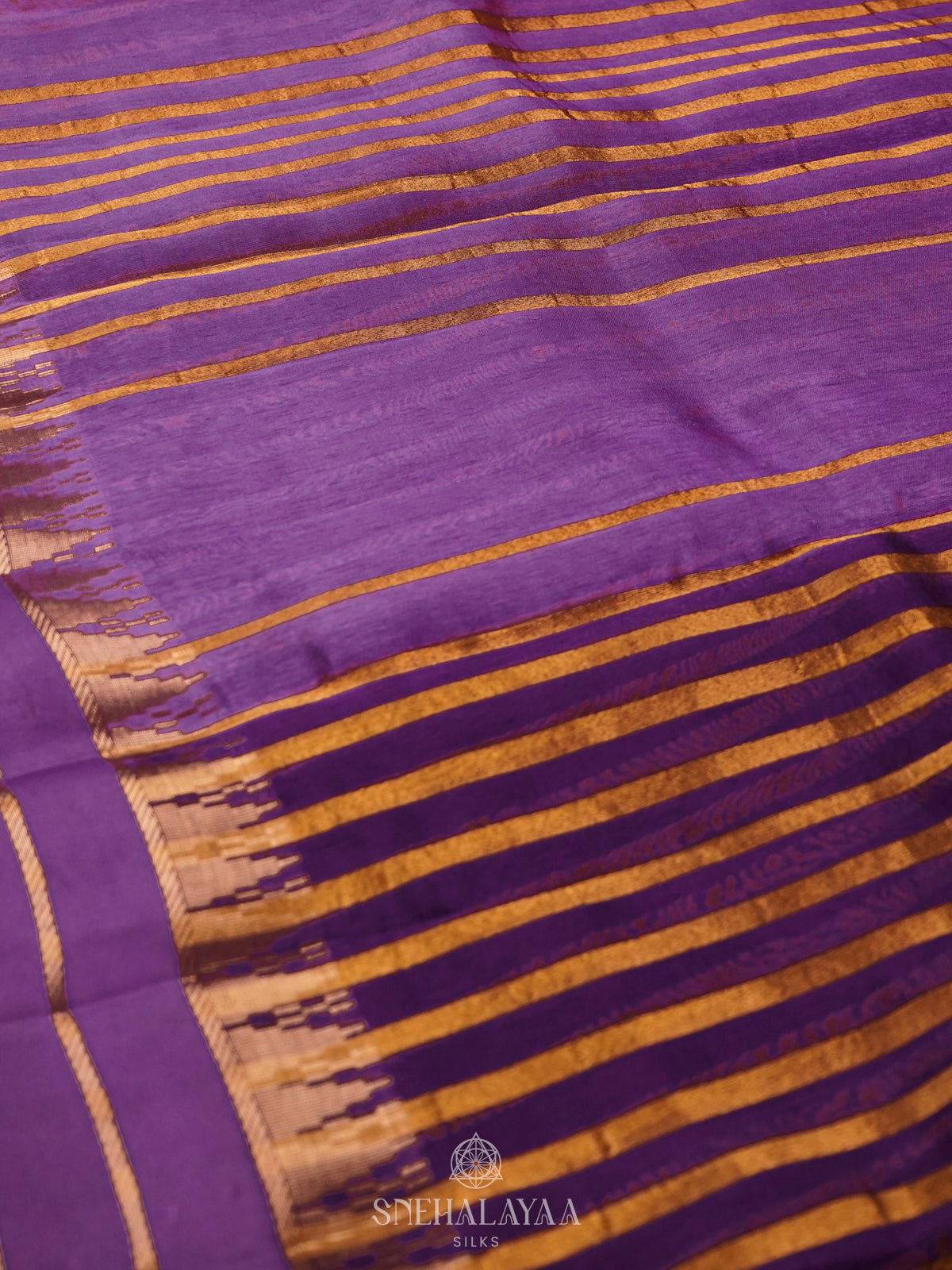 Purple Banaras Kora Silk Saree