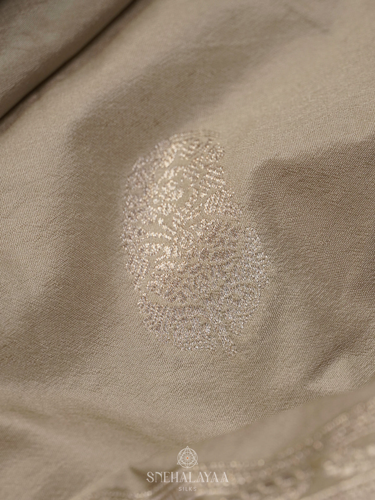 Grey Satin Banaras Saree