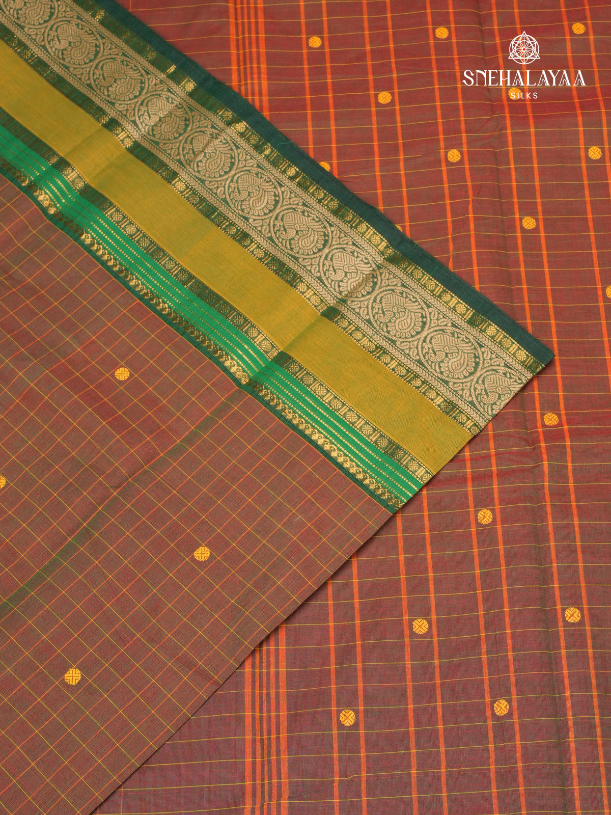 Brown Chettinad Cotton Saree