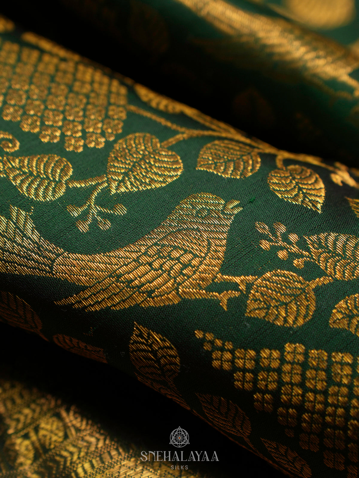 Emerald Green Kanjivaram Silk Saree