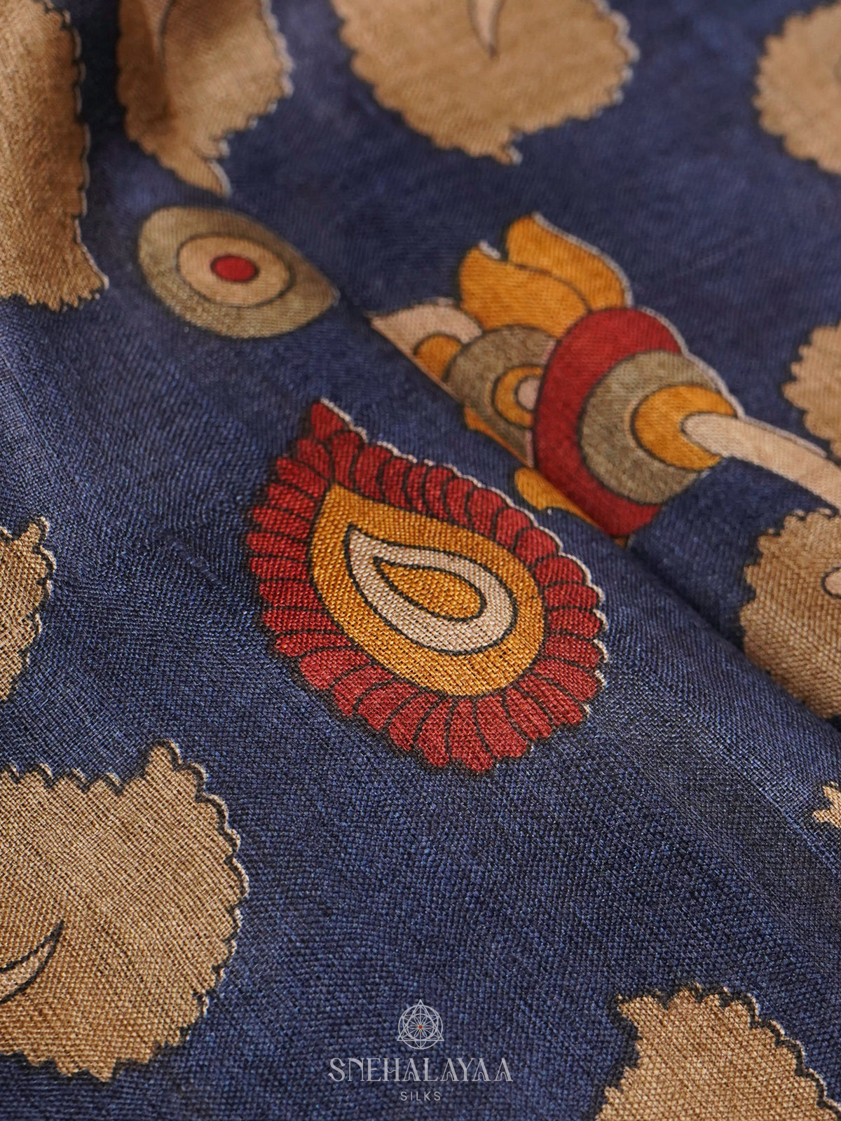 Blue Tussar Saree