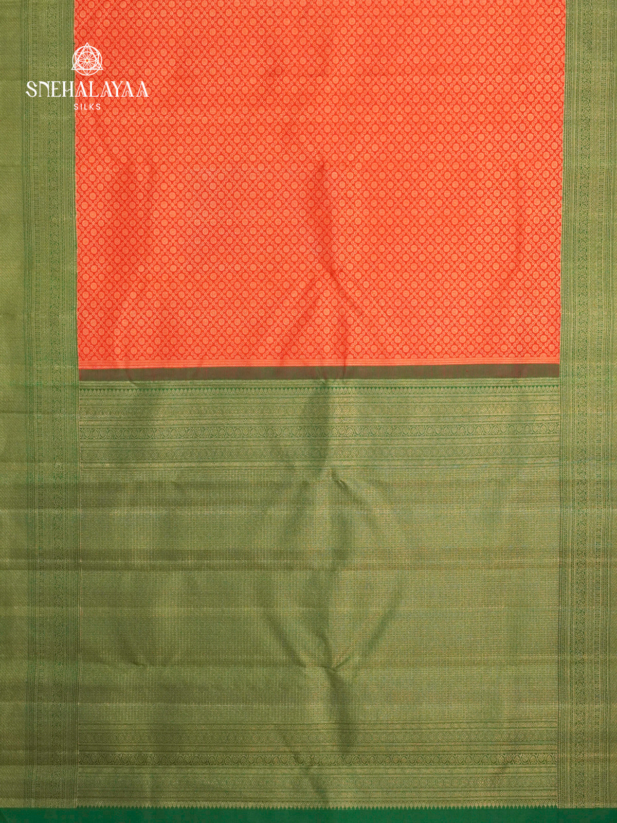 Rust Orange Kanjivaram Silk Saree