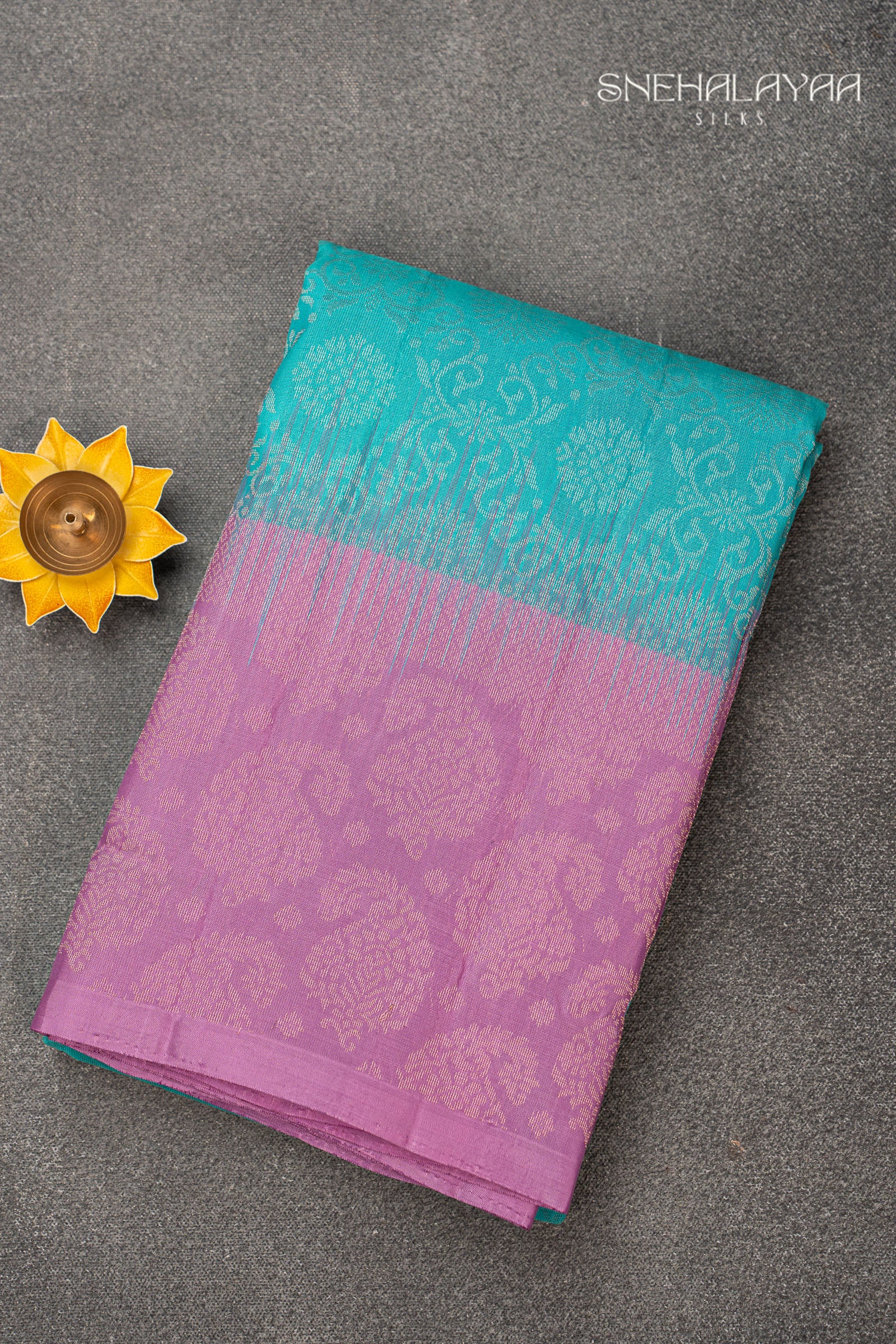 Sky Blue Kancheevaram Silk Saree