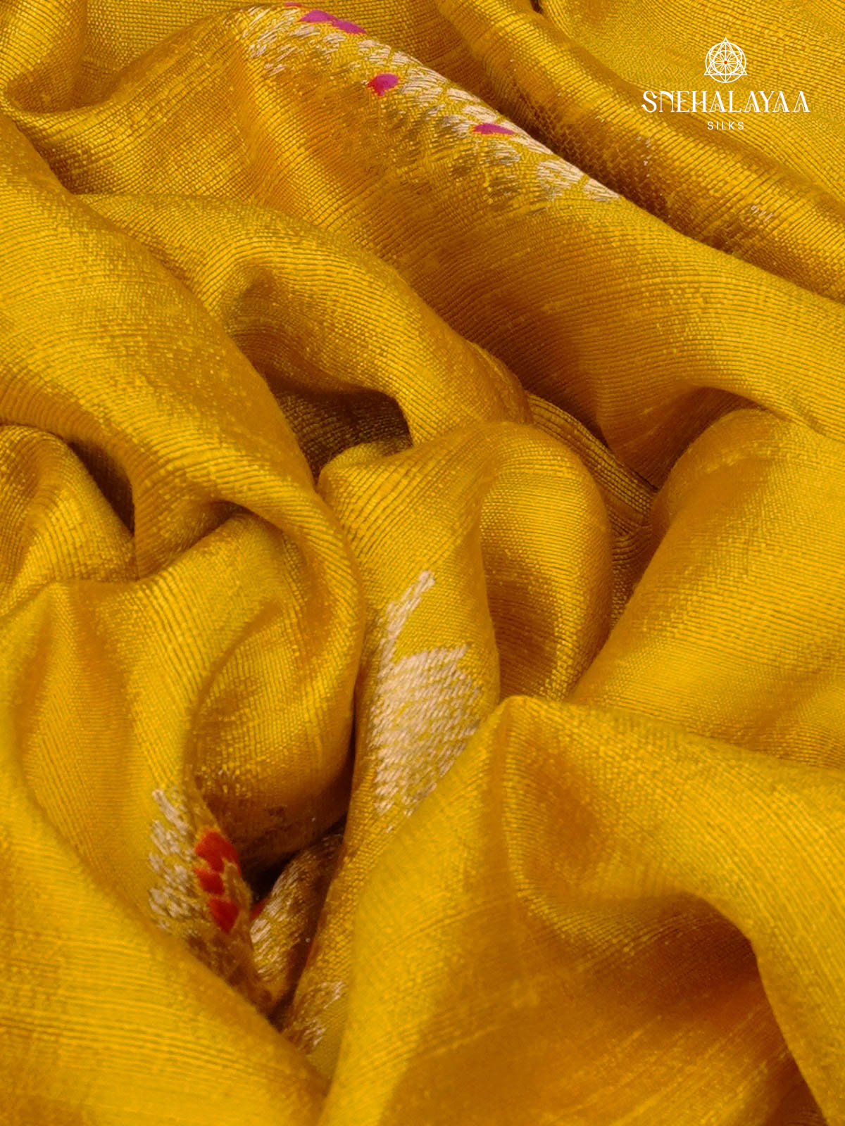 Yellow Banaras Raw Silk Saree