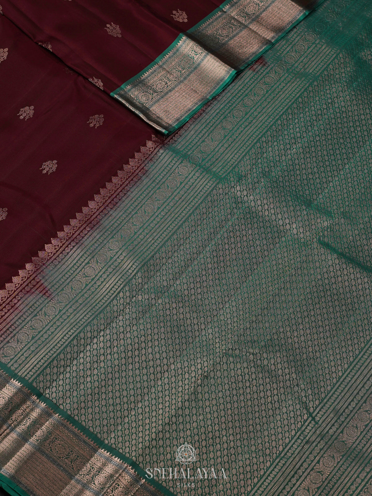 Burgundy Kanjivaram Silk Saree