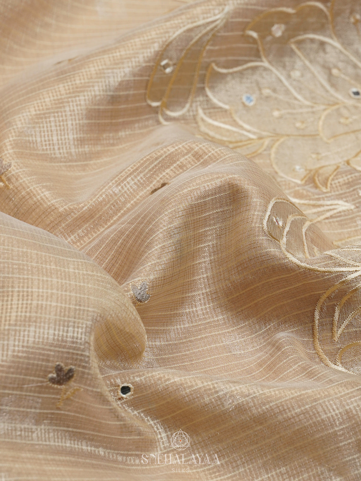 Beige Tissue Kota Saree