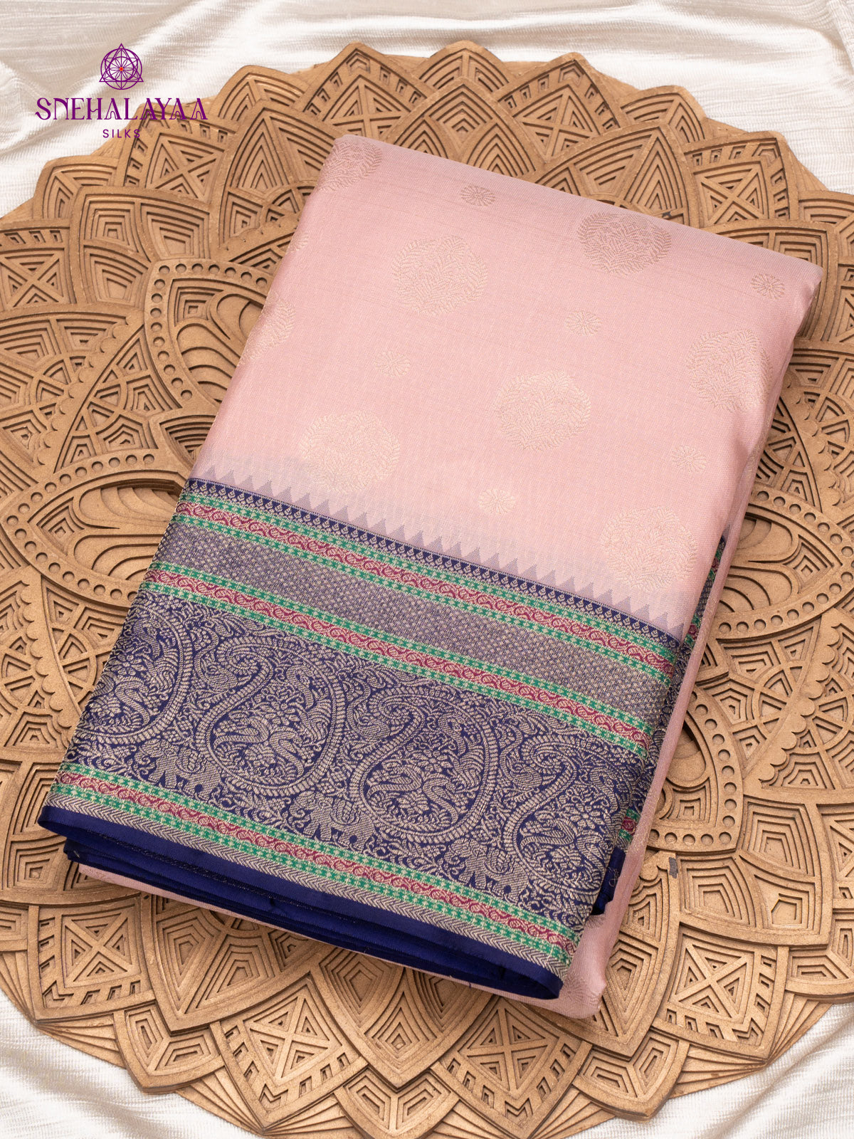 Blush Pink Kanjivaram Silk Saree