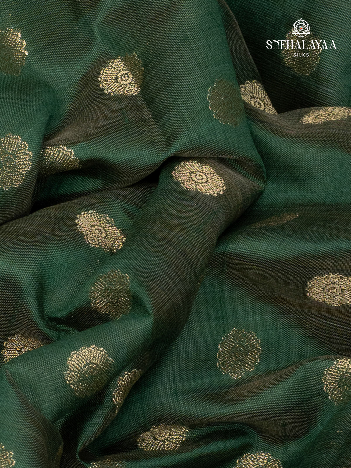 Forest Green Raw Silk Saree