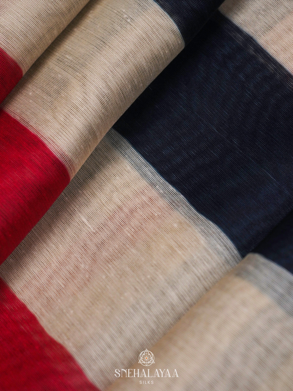 Multicolour Linen Saree