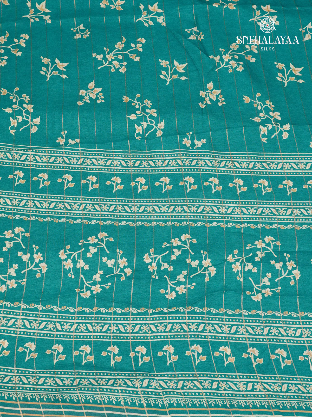 Peacock Blue Dola Silk Saree