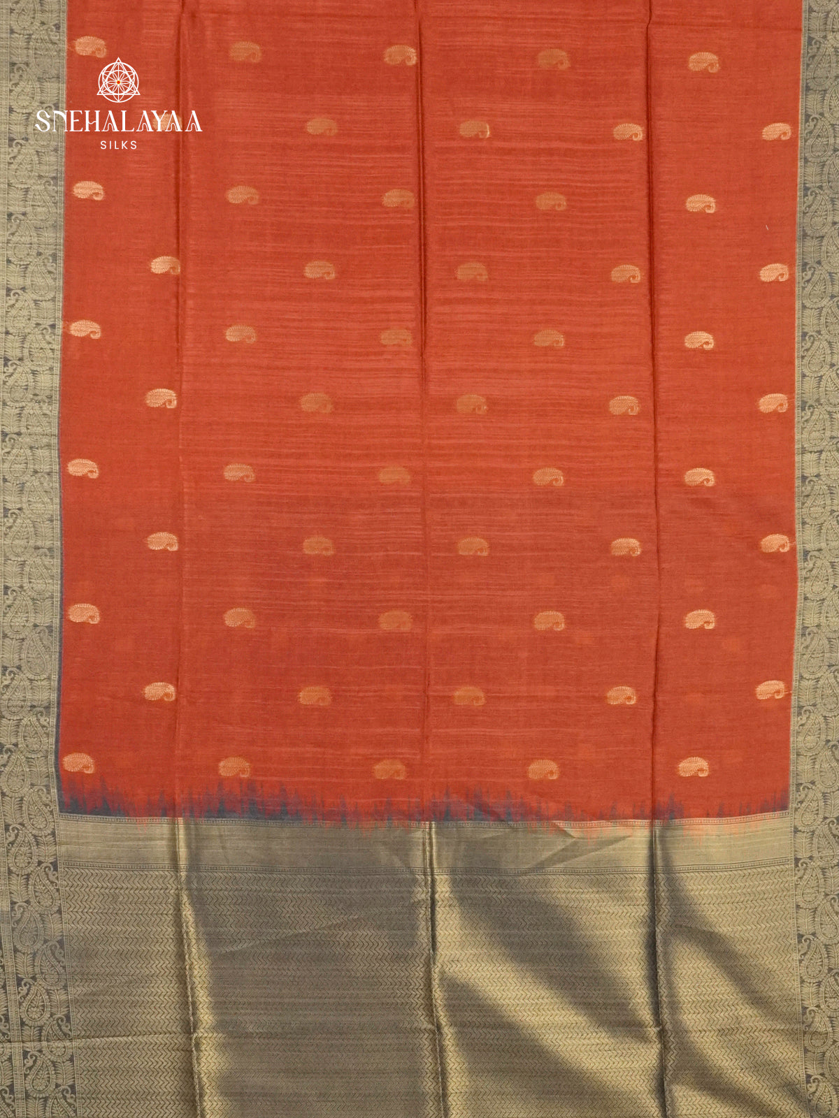 Rust Orange Jute Saree