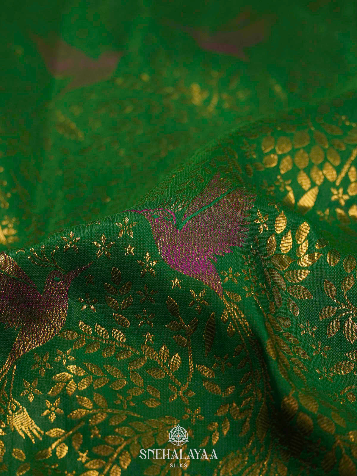 Emerald Green Art Silk Saree