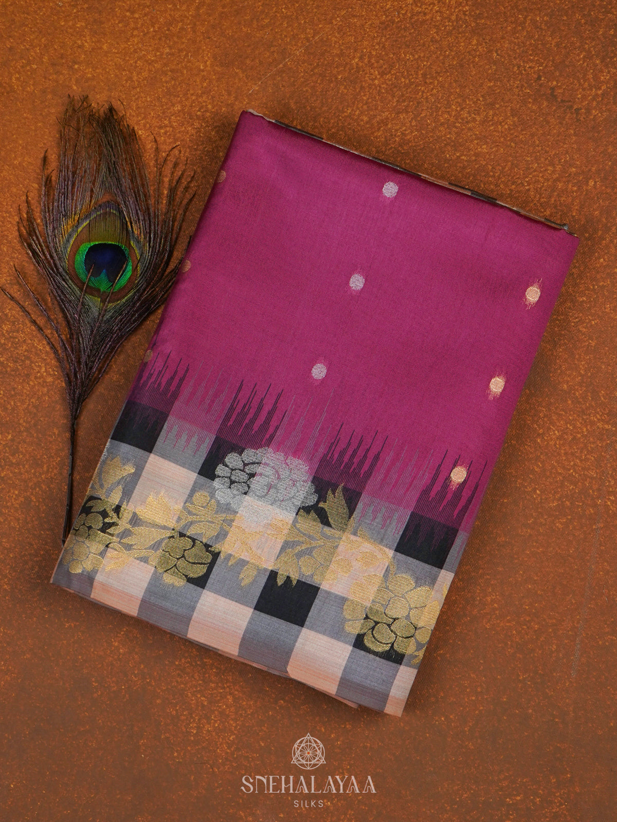 Fuchsia Pink Jute Saree