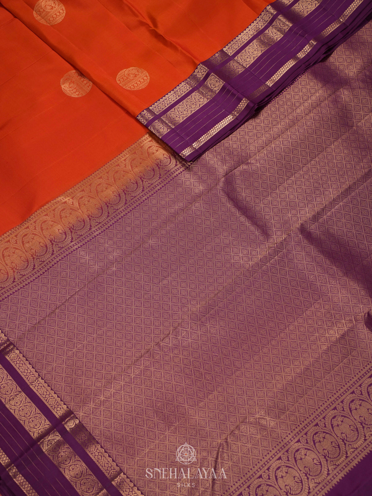 Orange Kanjivaram Silk Saree