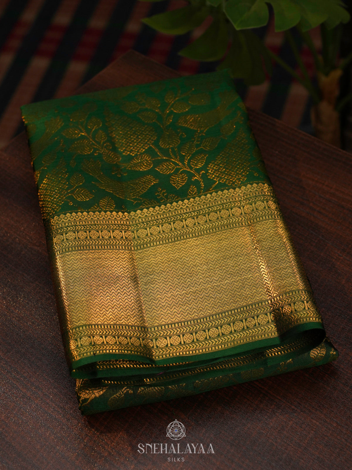 Emerald Green Kanjivaram Silk Saree