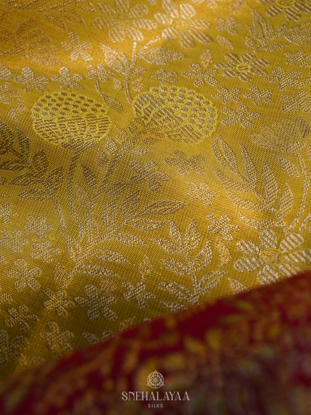 Lime Green Kanjivaram Silk Saree
