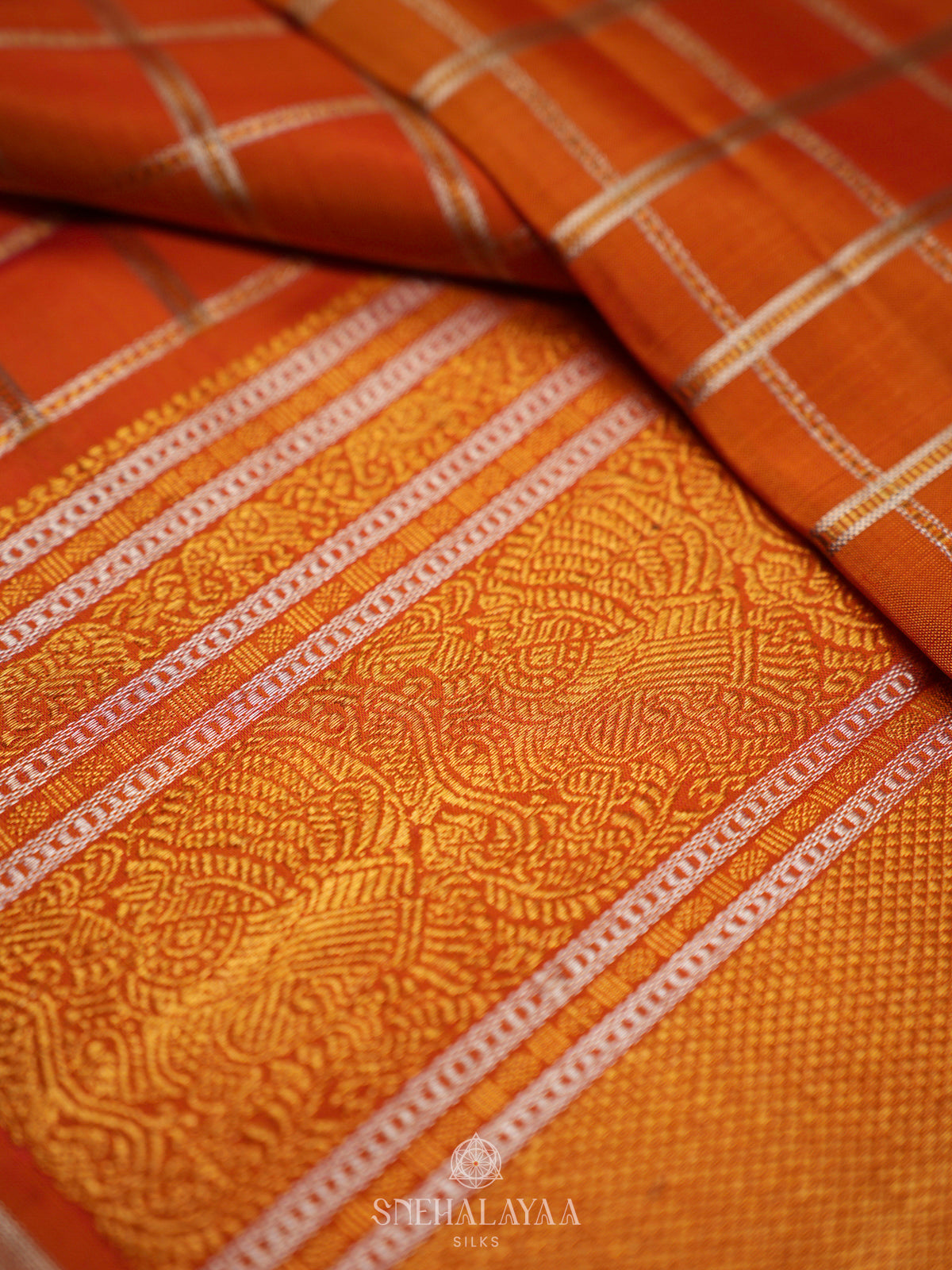 Orange Kanjivaram Silk Saree