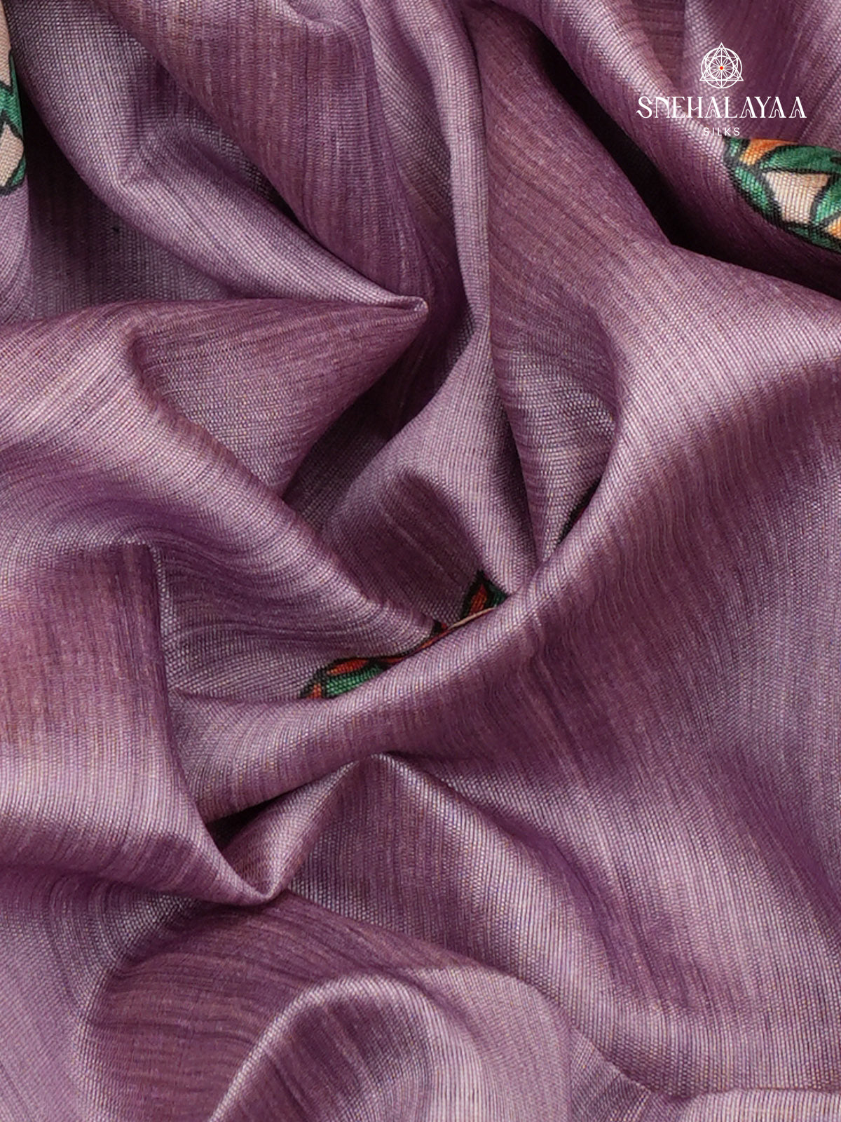 Lavender Madhubani Printed Saree