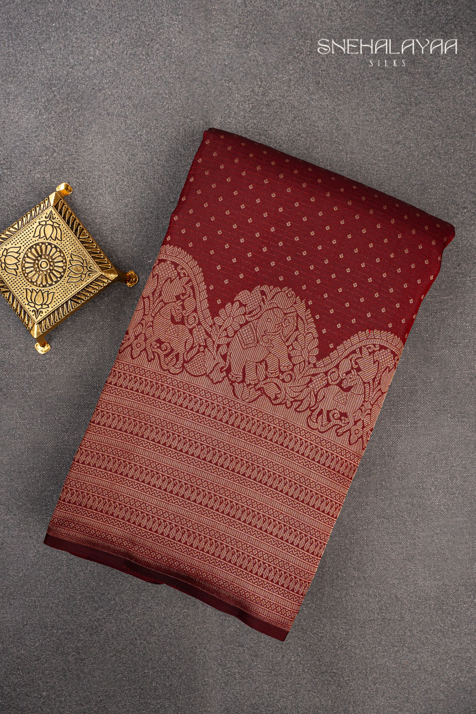 Maroon Kancheevaram Silk Saree