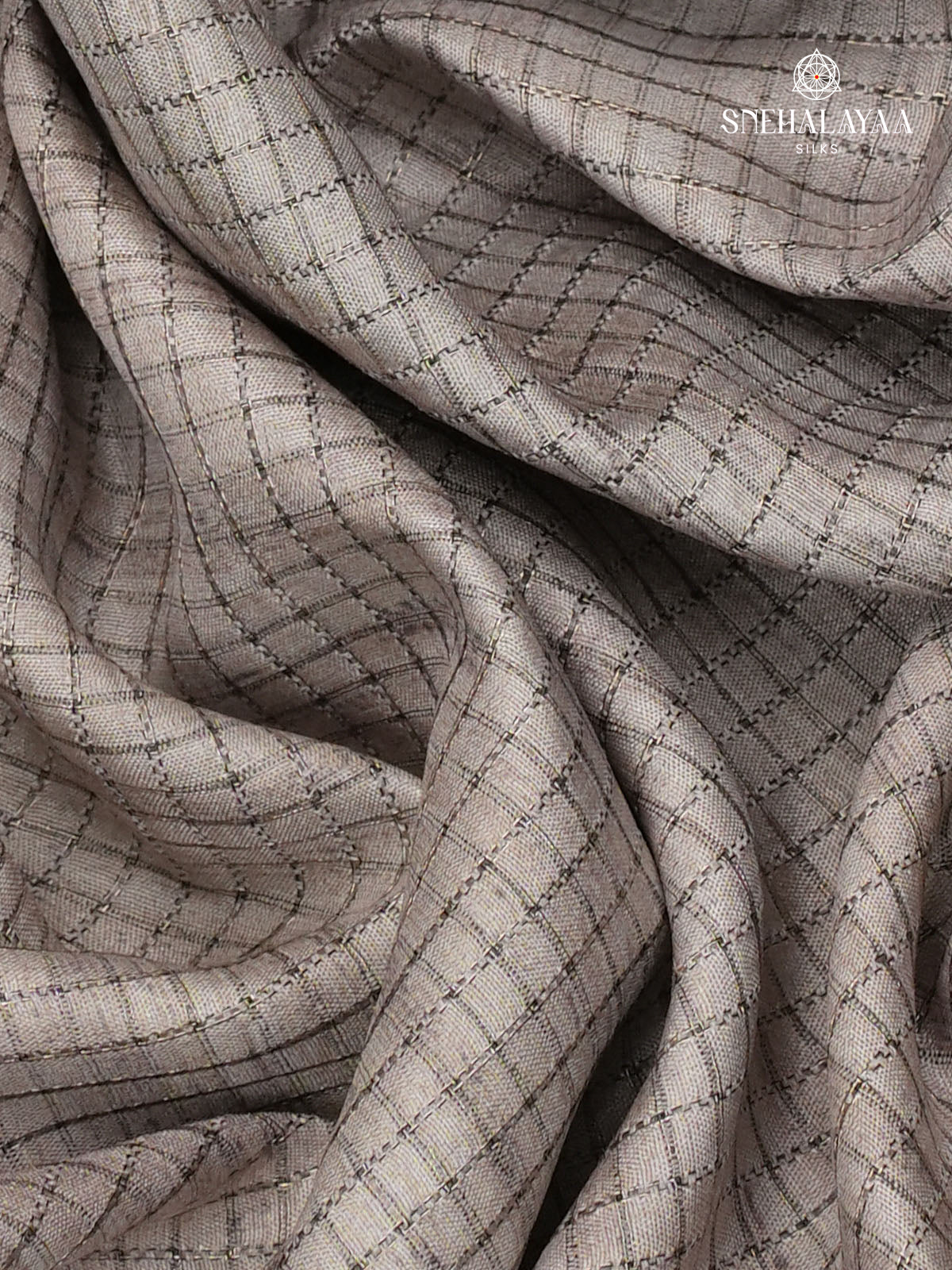 Grey Printed Tussar Saree